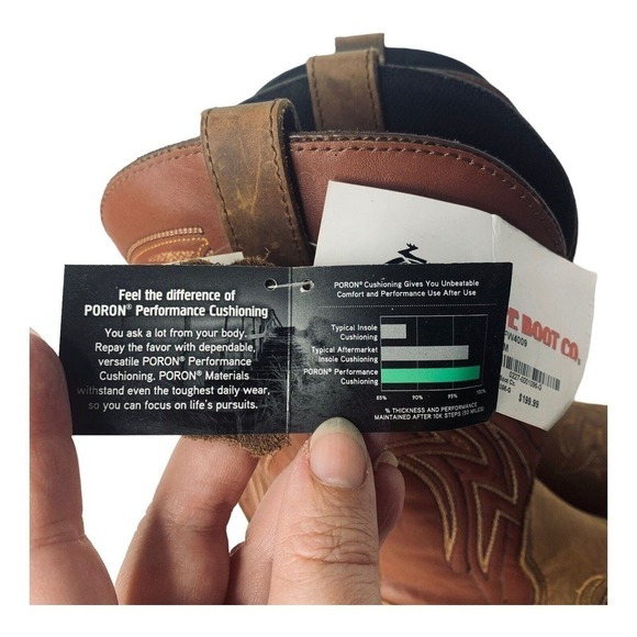 SANTA FE Leather Western Cowboy Boots Mens Size 8M Brown NWT $199 - Picture 6 of 10